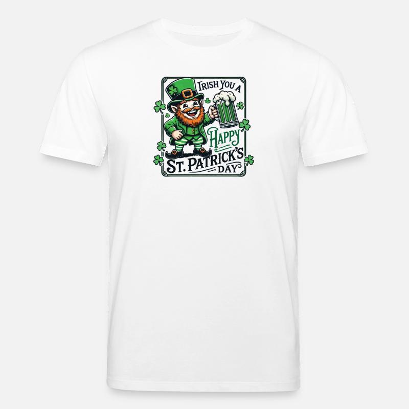 Lutin irlandais de la Saint-Patrick - T-shirt bio CREATOR Stanley/Stella Unisexe - blanc