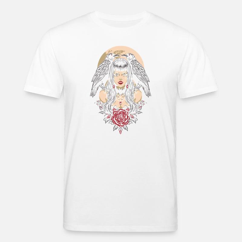 Gothic Mädchen mit Krähen Geschenk - Stanley/Stella Unisex Bio-T-Shirt CREATOR  - Weiß