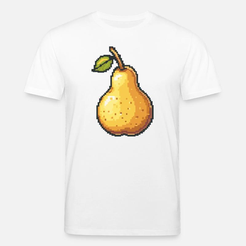 Pixel Birne Retro Pixelkunst - Stanley/Stella Unisex Bio-T-Shirt CREATOR  - Weiß