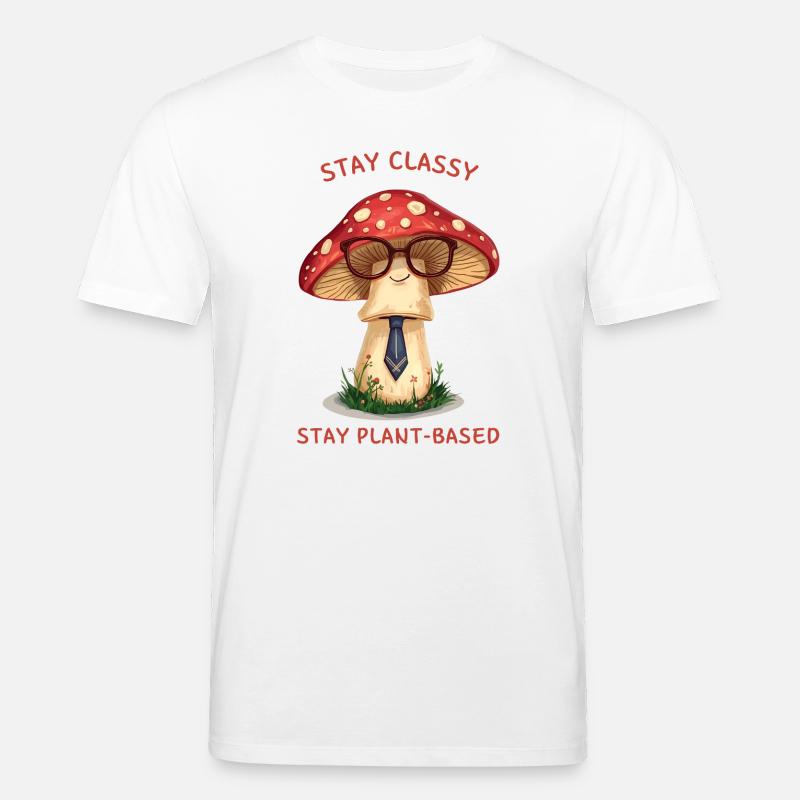 Stay Classy - Design de champignon nostalgique - T-shirt bio CREATOR Stanley/Stella Unisexe - blanc