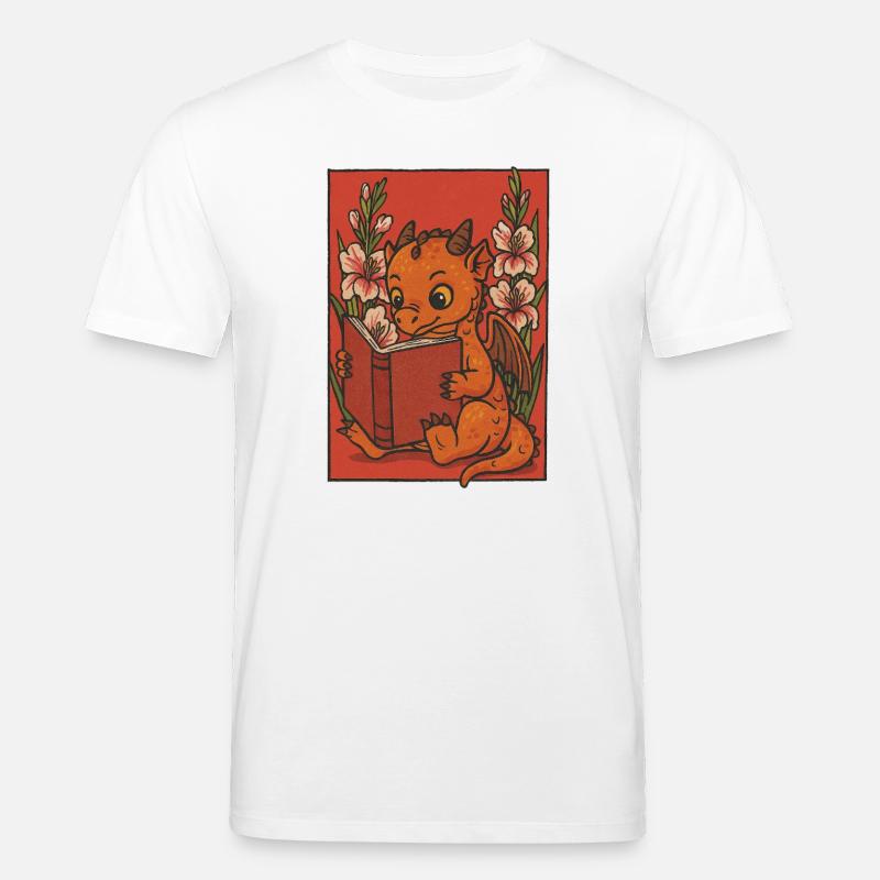 Drachenlesen im Blumengarten - Stanley/Stella Unisex Bio-T-Shirt CREATOR  - Weiß
