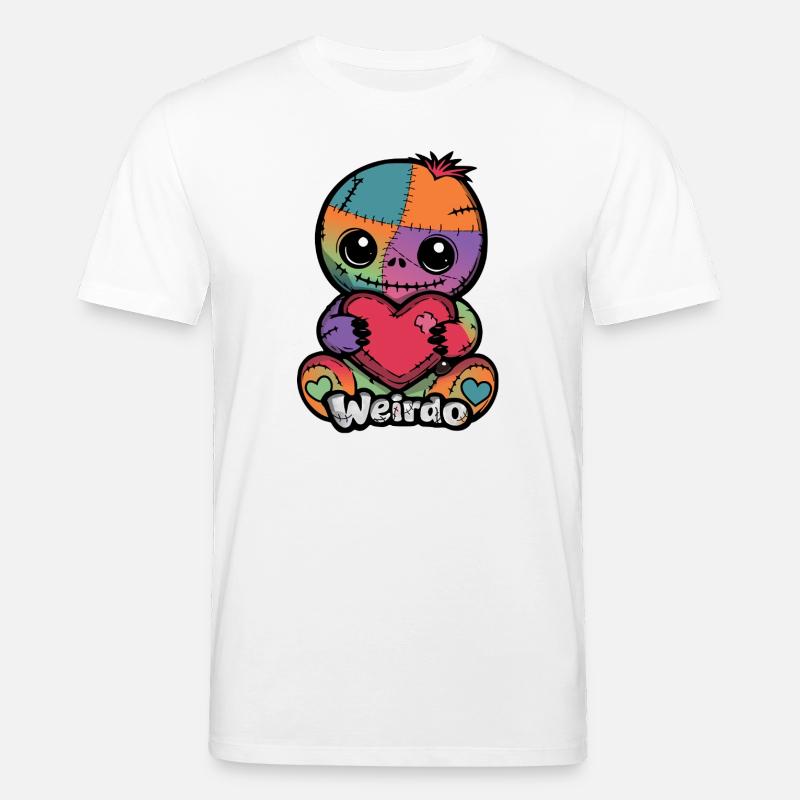 Patchwork Kuschelheld Weirdo Herz - Stanley/Stella Unisex Bio-T-Shirt CREATOR - Weiß