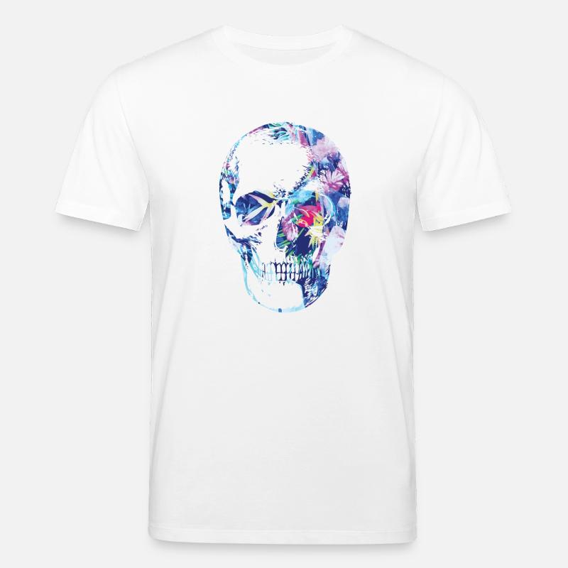 Schädel Blumen - Stanley/Stella Unisex Bio-T-Shirt CREATOR  - Weiß