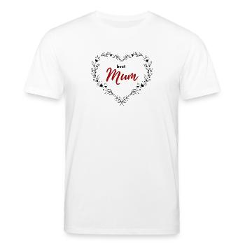 best mum - heart heart flower heart - mother's day mom - Stanley/Stella CREATOR Unisex Organic T-Shirt - white - Front - Alina (178cm) & Michal (187cm)