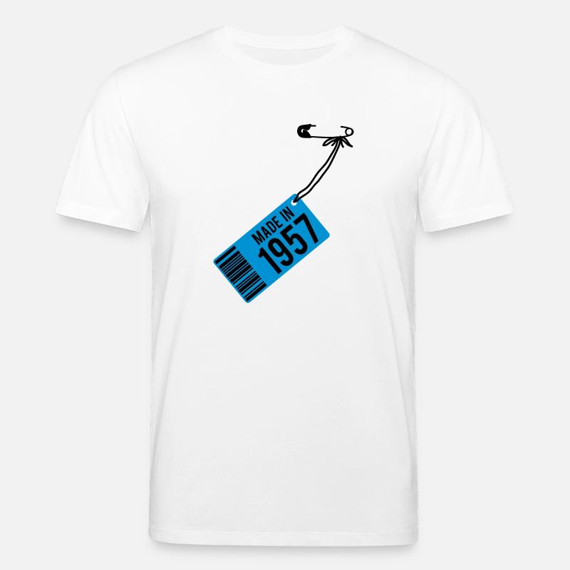 T-shirt anniversaire 1957 - T-shirt bio CREATOR Stanley/Stella Unisexe - blanc