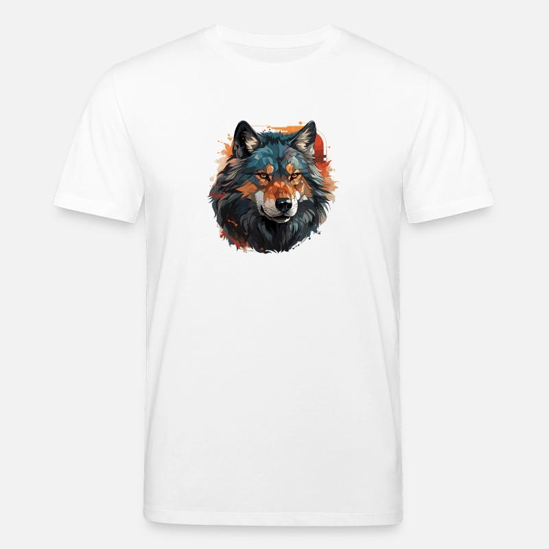 Loup - Illustration - T-shirt bio CREATOR Stanley/Stella Unisexe - blanc
