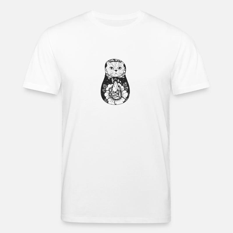Matroschka Cat - Stanley/Stella Unisex Bio-T-Shirt CREATOR  - Weiß