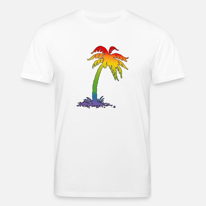 Regenbogen Palme black - Stanley/Stella Unisex Bio-T-Shirt CREATOR  - Weiß