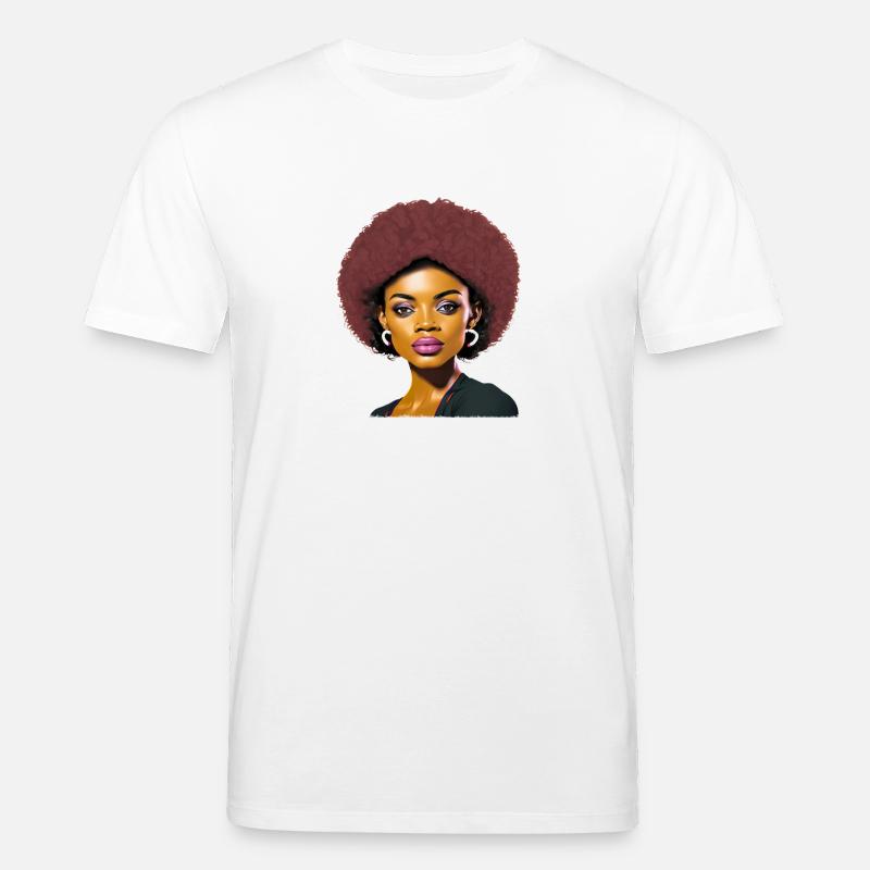 Dame mit Afro - Stanley/Stella Unisex Bio-T-Shirt CREATOR  - Weiß
