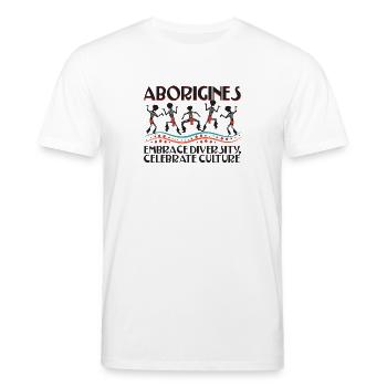 Aboriginal Embrace Diversity - Stanley/Stella CREATOR Unisex Organic T-Shirt - white - Front - Alina (178cm) & Michal (187cm)