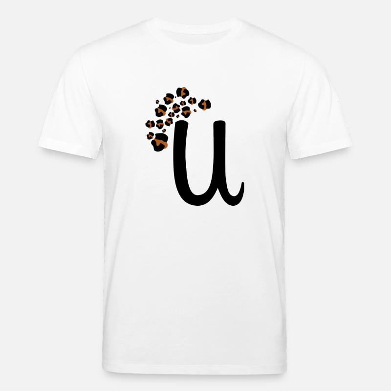 Buchstabe u Leopardenmuster - Stanley/Stella Unisex Bio-T-Shirt CREATOR  - Weiß