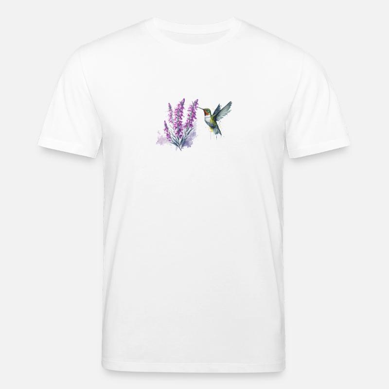 Aquarelle Colibri Nectar de Lavande - T-shirt bio CREATOR Stanley/Stella Unisexe - blanc