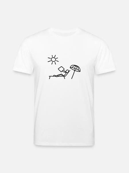Read sunbathing & newspaper - Stanley/Stella CREATOR Unisex Organic T-Shirt - white