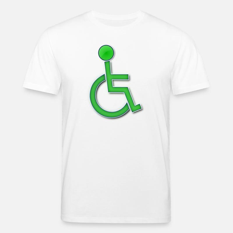 Symbole du fauteuil roulant vert # - T-shirt bio CREATOR Stanley/Stella Unisexe - blanc