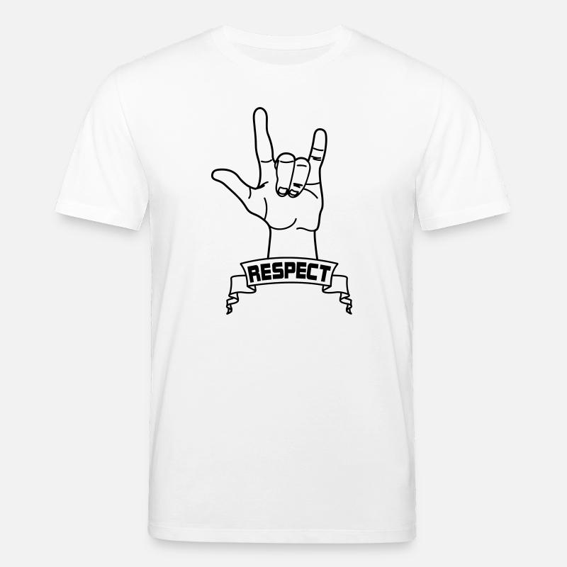 Hand gesture respect with text RESPECT - Stanley/Stella CREATOR Unisex Organic T-Shirt - white