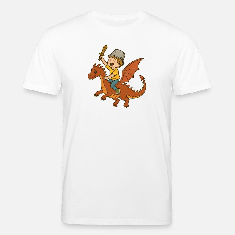 Junge Drachenritter mit Schwert - Stanley/Stella Unisex Bio-T-Shirt CREATOR  - Weiß