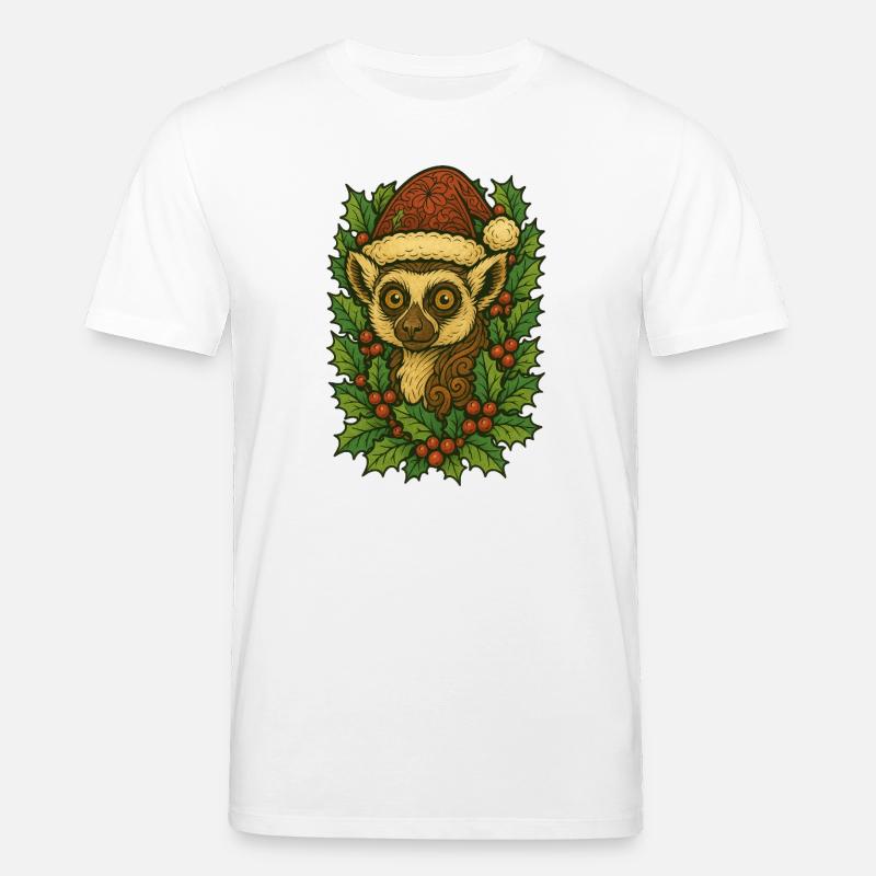 Festliches Chamäleon mit Stechpalmenkrone - Stanley/Stella Unisex Bio-T-Shirt CREATOR  - Weiß