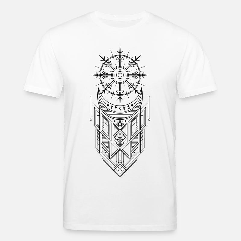 Vegvisir Runes Compass - Vikings Celtes germanique - T-shirt bio CREATOR Stanley/Stella Unisexe - blanc