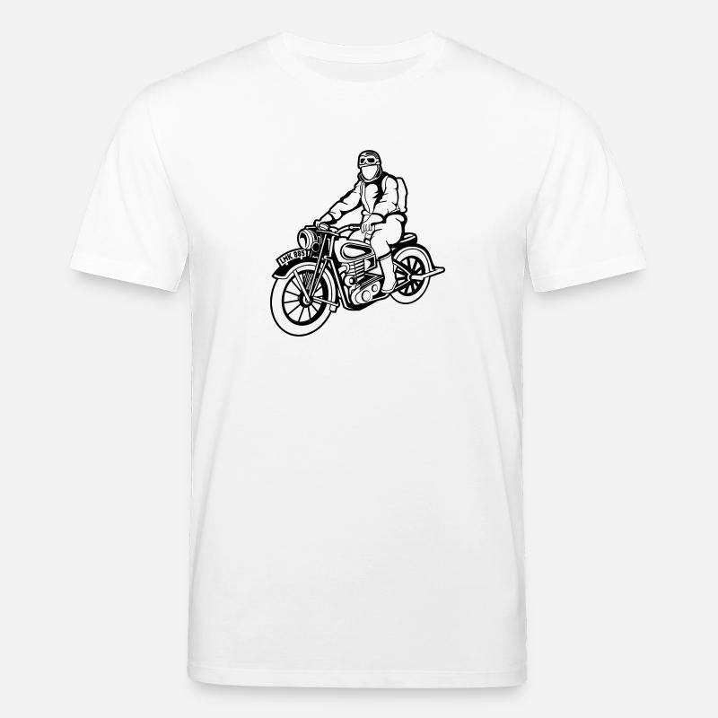 Chopper / Motorcycle 04_schwarz white - Stanley/Stella CREATOR Unisex Organic T-Shirt - white