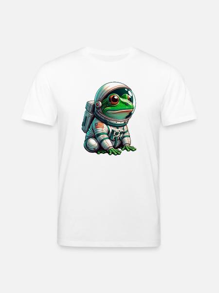 Frog astronaut in space - Stanley/Stella CREATOR Unisex Organic T-Shirt - white