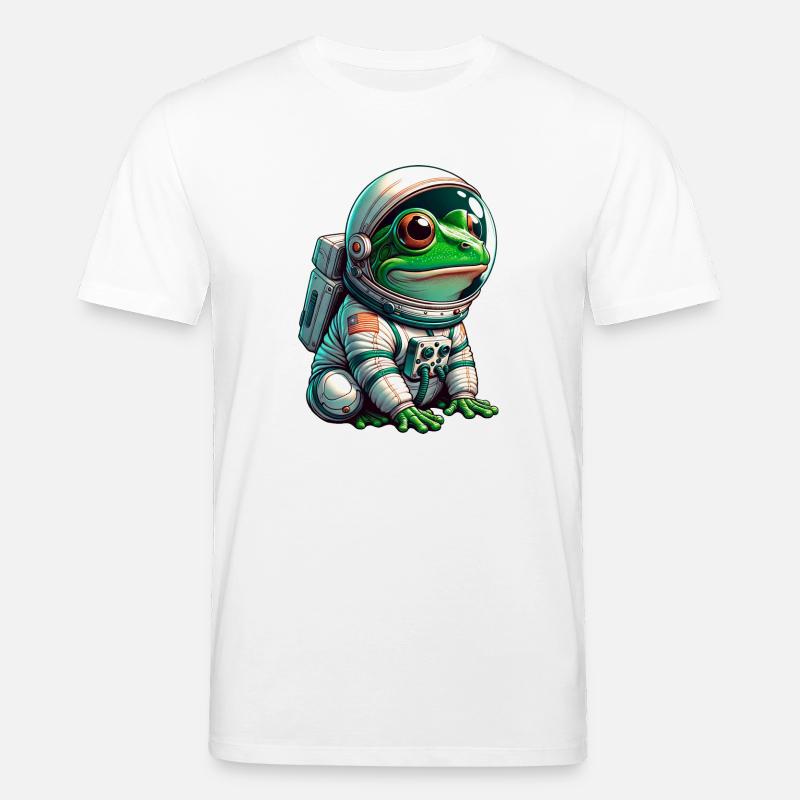 Grenouille astronaute dans l’espace - T-shirt bio CREATOR Stanley/Stella Unisexe - blanc