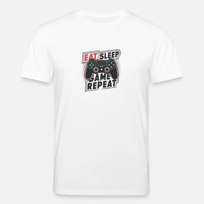 Eat, Sleep, Game, Repeat - Stanley/Stella Unisex Bio-T-Shirt CREATOR  - Weiß