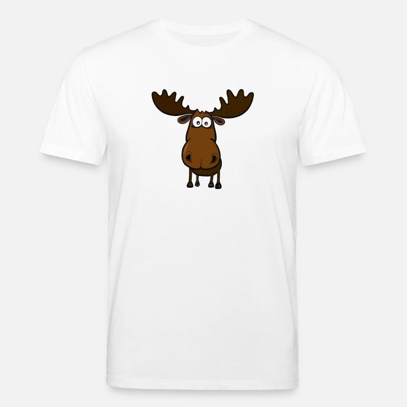 Funny Stupid Moose - Stanley/Stella CREATOR Unisex Organic T-Shirt - white