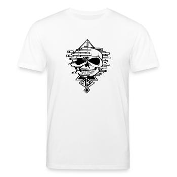 grafischer Kran - Stanley/Stella Unisex Bio-T-Shirt CREATOR  - Weiß - Vorne - Alina (178cm) & Michal (187cm)