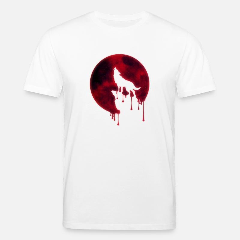 Blut Mond Heulender Wolf - Stanley/Stella Unisex Bio-T-Shirt CREATOR  - Weiß