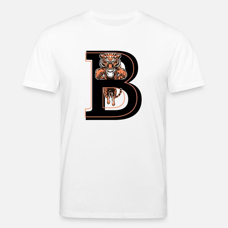 Letter b tiger - gift idea - Stanley/Stella CREATOR Unisex Organic T-Shirt - white