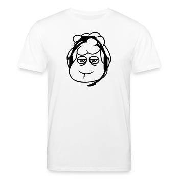 Schaf Gamer Headset Call Center Nerd Traurig Spiel - Stanley/Stella Unisex Bio-T-Shirt CREATOR  - Weiß - Vorne - Alina (178cm) & Michal (187cm)