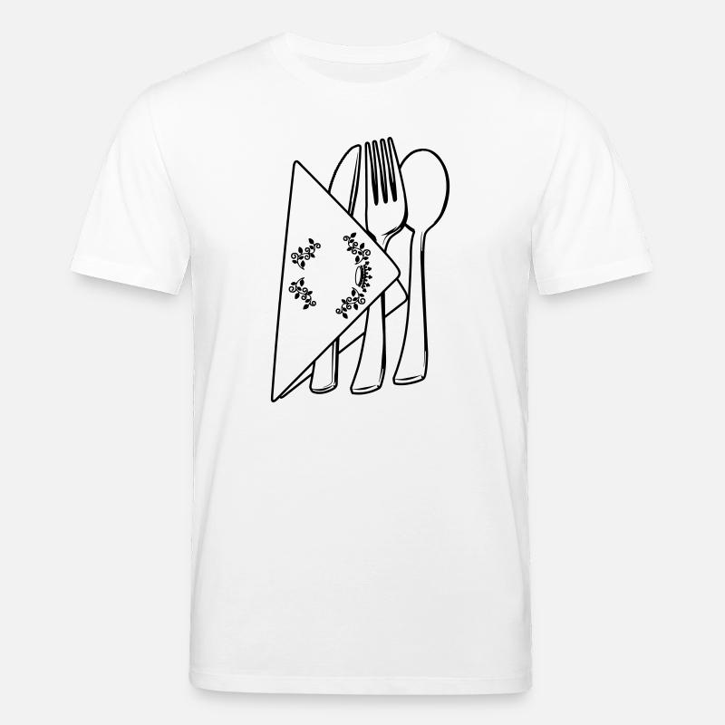 Besteck in luxuriöser Serviette - Stanley/Stella Unisex Bio-T-Shirt CREATOR  - Weiß