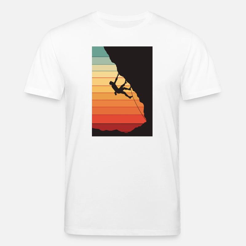 Grimpeurs au coucher du soleil - T-shirt bio CREATOR Stanley/Stella Unisexe - blanc