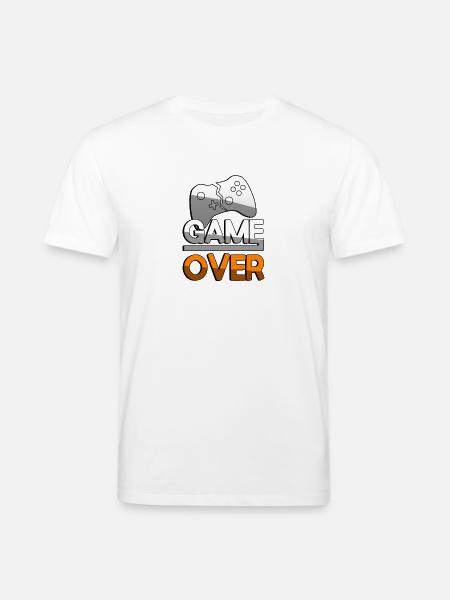 GAME OVER (Orange) + Controlador - Juegos - Camiseta ecológica unisex CREATOR de Stanley/Stella - blanco