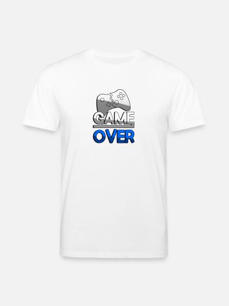 GAME OVER (Blue) + Controller - Gaming - Stanley/Stella CREATOR Unisex Organic T-Shirt - white