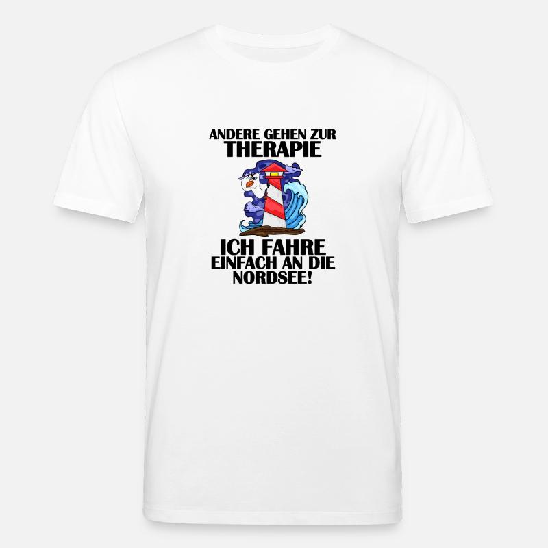 Nordsee Leuchtturm Möwe - Stanley/Stella Unisex Bio-T-Shirt CREATOR  - Weiß