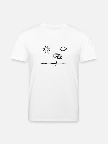 Sun beach clouds - Stanley/Stella CREATOR Unisex Organic T-Shirt - white