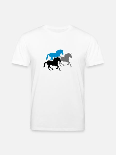 Horses - Stanley/Stella CREATOR Unisex Organic T-Shirt - white