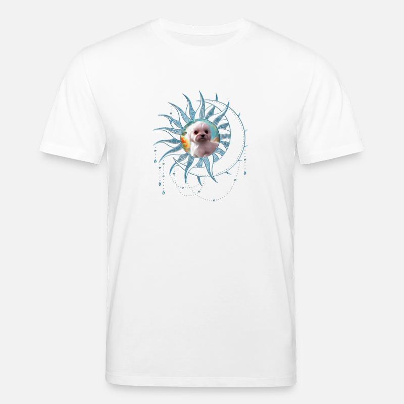 Chiot mignon avec des fleurs - T-shirt bio CREATOR Stanley/Stella Unisexe - blanc