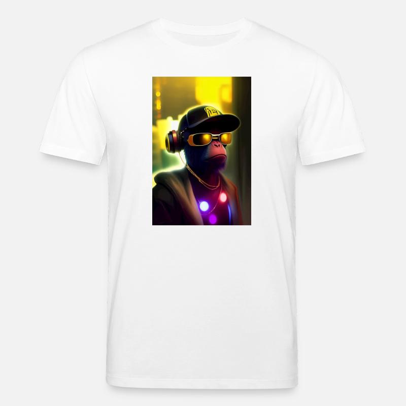 Cooler Affe mit Sonnenbrille - Stanley/Stella Unisex Bio-T-Shirt CREATOR  - Weiß