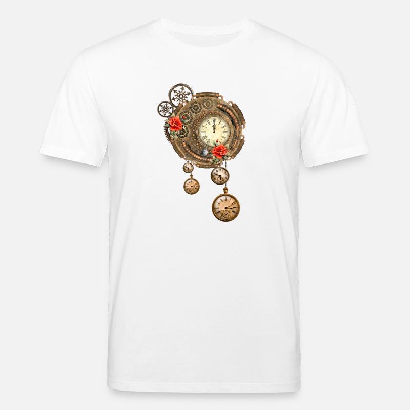 Wunderbare Steampunk-Uhr - Stanley/Stella Unisex Bio-T-Shirt CREATOR  - Weiß