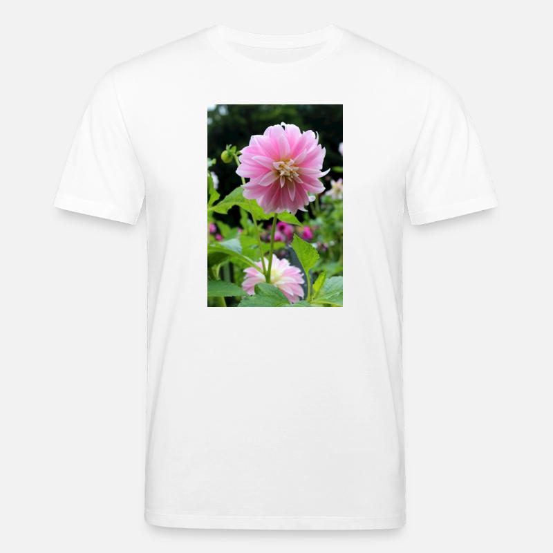 Dahlia rose rose fleur, fleur - T-shirt bio CREATOR Stanley/Stella Unisexe - blanc