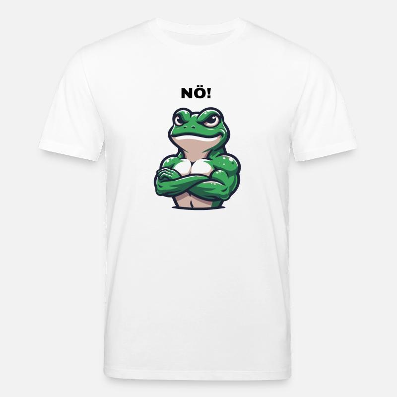 Trotziger Frosch mit 'NÖ!' - Einzigartiges Design - Stanley/Stella Unisex Bio-T-Shirt CREATOR  - Weiß