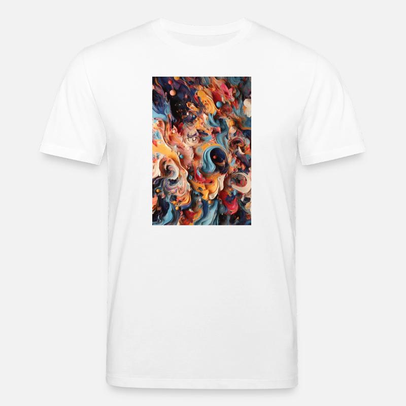 Vibrant Swirls: Eine farbenfrohe abstrakte Reise - Stanley/Stella Unisex Bio-T-Shirt CREATOR  - Weiß