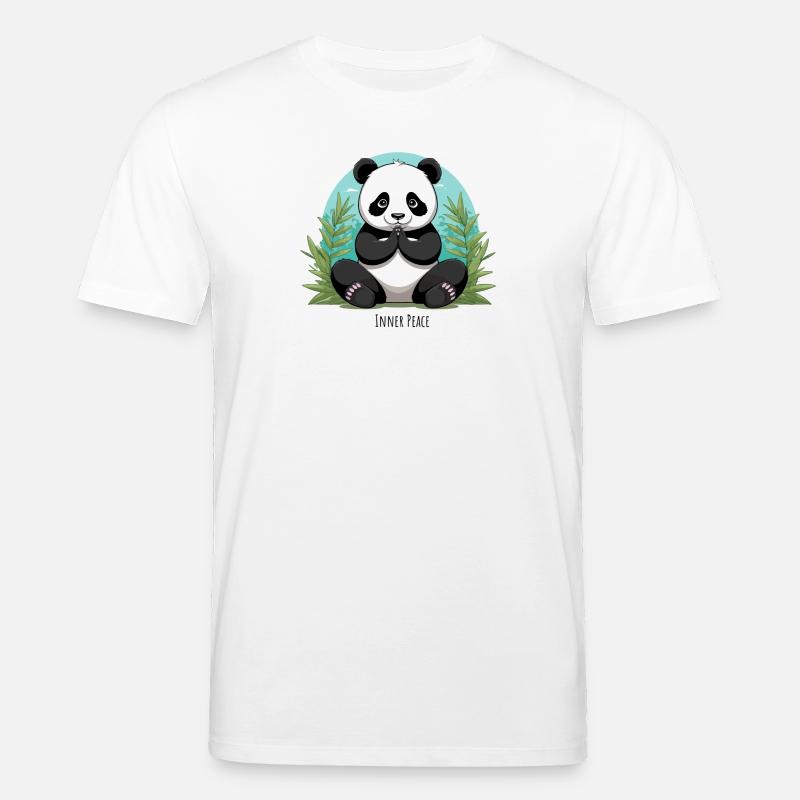 Inner Peace – Meditierender Panda - Stanley/Stella Unisex Bio-T-Shirt CREATOR  - Weiß