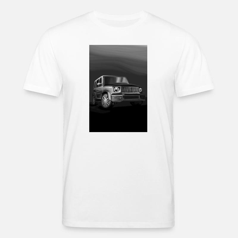 Schwarz-Weiß SUV Kunstdruck - Stanley/Stella Unisex Bio-T-Shirt CREATOR - Weiß