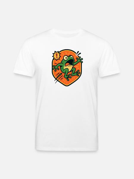 Panic Frog badge - Stanley/Stella CREATOR Unisex Organic T-Shirt - white