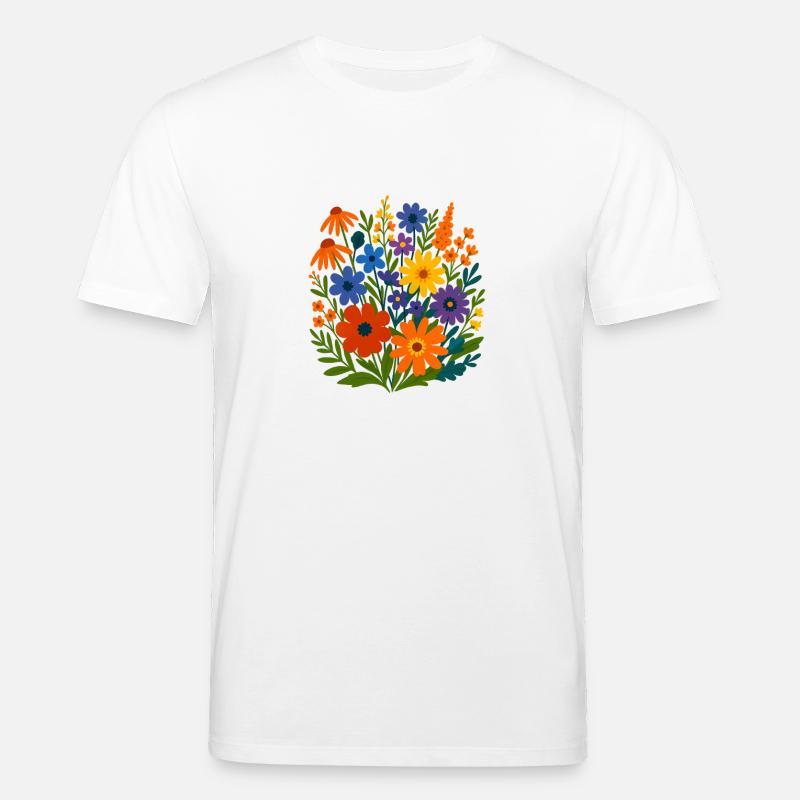 Wildblumen-Blütenlandschaft - Stanley/Stella Unisex Bio-T-Shirt CREATOR  - Weiß