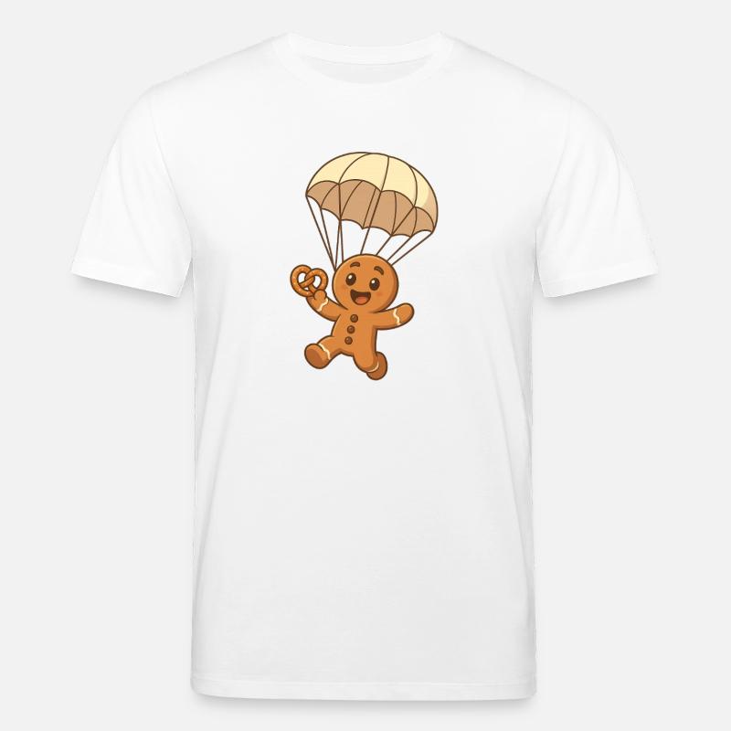Mannele Lebkuchen mit Fallschirm - Stanley/Stella Unisex Bio-T-Shirt CREATOR  - Weiß