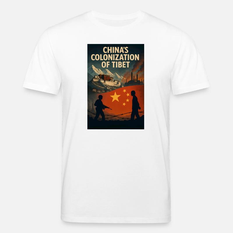Réflexion sur la colonisation du Tibet - T-shirt bio CREATOR Stanley/Stella Unisexe - blanc